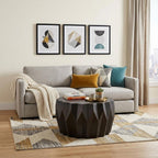 29" Black Solid Wood Round Coffee Table