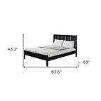 Black Solid Wood Queen Bed Frame
