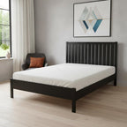Black Solid Wood Queen Bed Frame