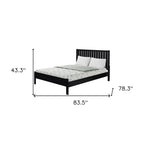 Black Solid Wood Queen Bed Frame