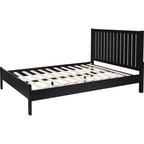 Black Solid Wood Queen Bed Frame