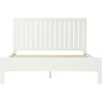 White Shiplap Texture Solid Wood Queen Bed Frame