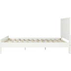 White Shiplap Texture Solid Wood Queen Bed Frame