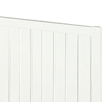 White Shiplap Texture Solid Wood Queen Bed Frame