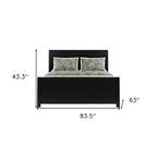 Black Solid Wood Queen Bed Frame