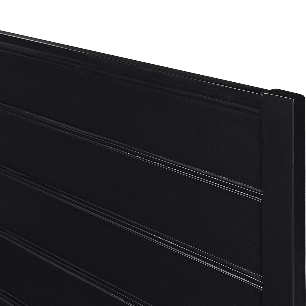 Black Solid Wood Queen Bed Frame
