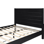 Black Solid Wood Queen Bed Frame
