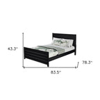 Black Solid Wood Queen Bed Frame