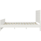 White Shiplap Texture Solid Wood Queen Bed Frame