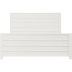 White Shiplap Texture Solid Wood Queen Bed Frame