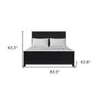 Black Solid Wood Queen Bed Frame