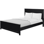 Black Solid Wood Queen Bed Frame