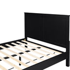 Black Solid Wood Queen Bed Frame