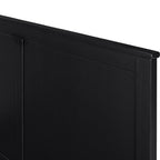 Black Solid Wood Queen Bed Frame