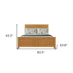 Brown Solid Wood Queen Bed Frame