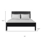 Three Piece Black Solid Wood Bedroom Set