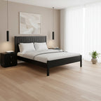 Three Piece Black Solid Wood Bedroom Set