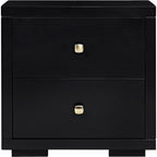 Three Piece Black Solid Wood Bedroom Set
