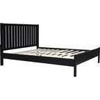 Three Piece Black Solid Wood Bedroom Set