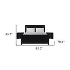 Three Piece Black Solid Wood Bedroom Set