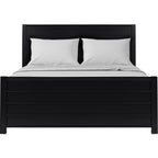 Three Piece Black Solid Wood Bedroom Set