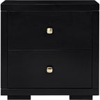 Three Piece Black Solid Wood Bedroom Set