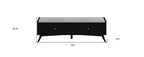 59" Gray and Black Fabric Upholstered Storage Bench with Drawers