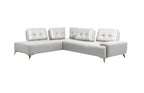 White Leather L Shaped Two Piece Seating Component