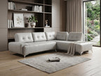 White Leather L Shaped Two Piece Seating Component