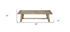 60" Natural Distressed Solid Wood Dining Bench