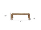 60" Natural Distressed Solid Wood Dining Bench
