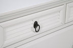62" White Solid Wood Seven Drawer Double Dresser