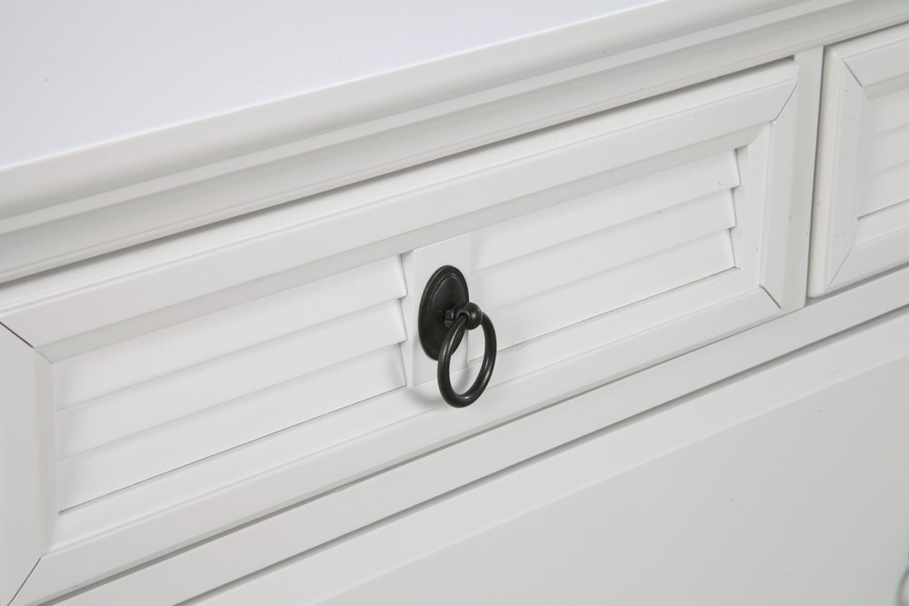 62" White Solid Wood Seven Drawer Double Dresser