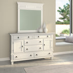 38" White Solid Wood Five Drawer Chest