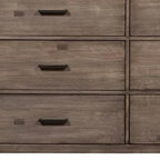60" Gray Solid Wood Six Drawer Double Dresser
