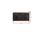 62" Brown And Black Solid Wood Seven Drawer Double Dresser