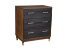 62" Brown And Black Solid Wood Seven Drawer Double Dresser