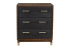 62" Brown And Black Solid Wood Seven Drawer Double Dresser