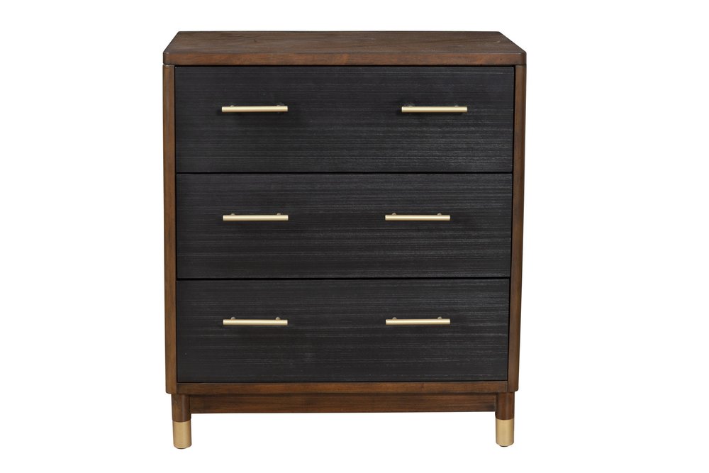 62" Brown And Black Solid Wood Seven Drawer Double Dresser