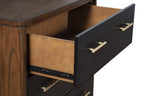 62" Brown And Black Solid Wood Seven Drawer Double Dresser