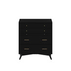 56" Black Solid Wood Seven Drawer Double Dresser
