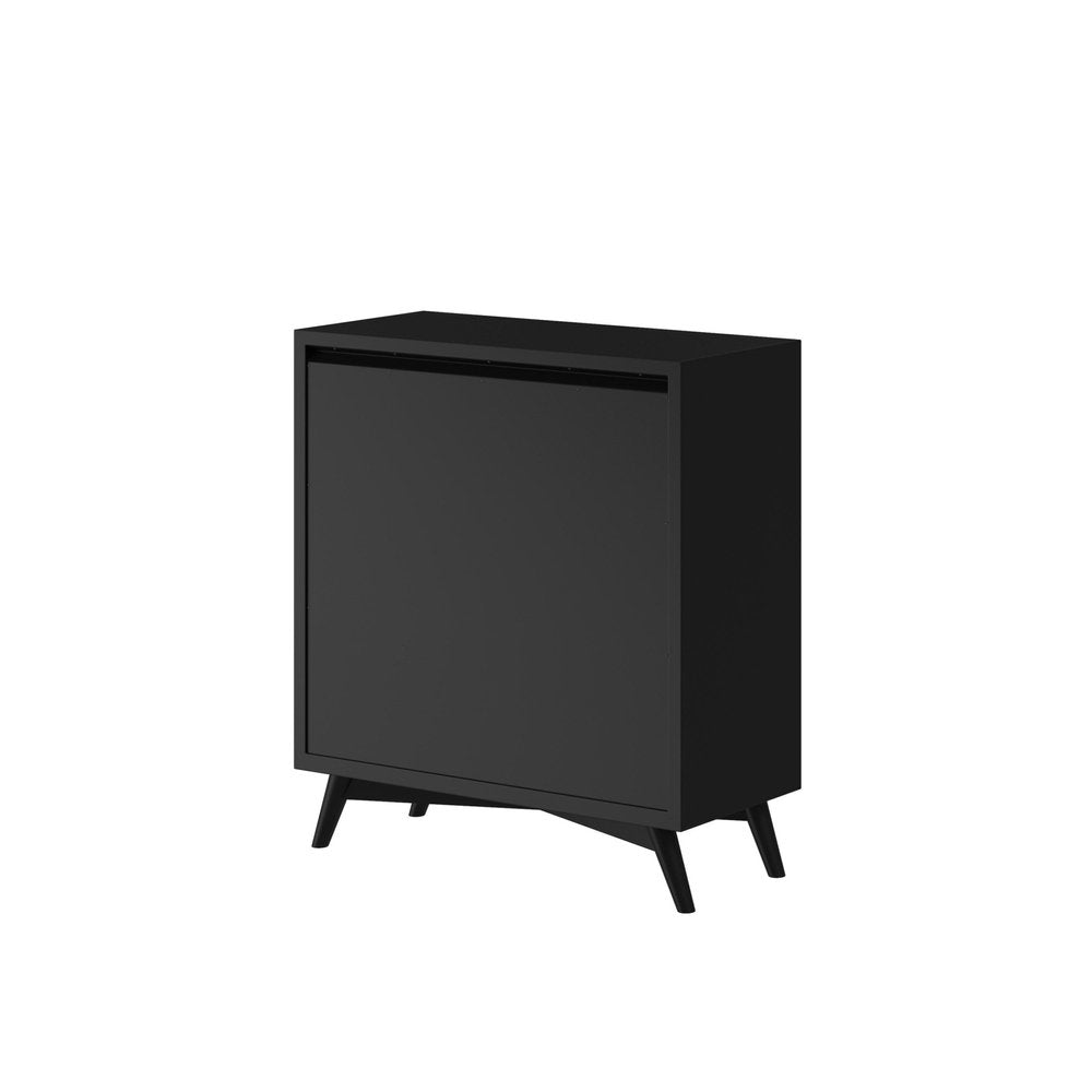 56" Black Solid Wood Seven Drawer Double Dresser