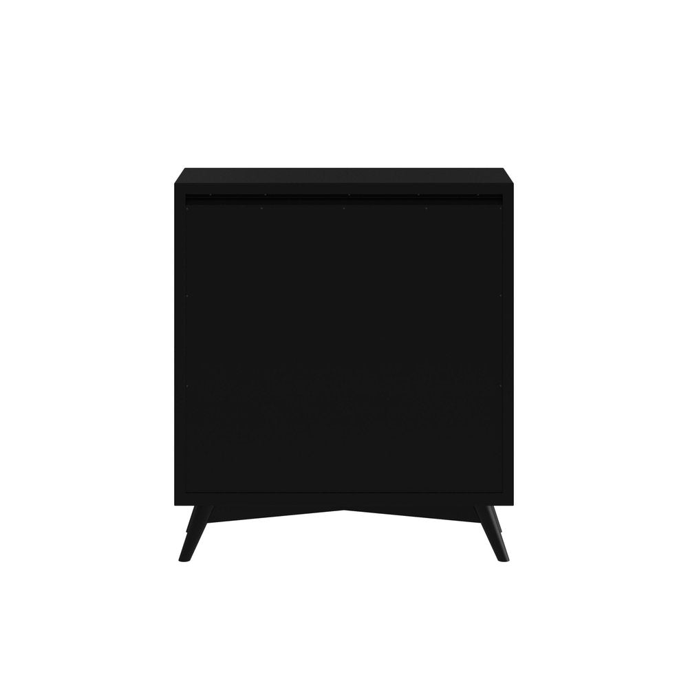 56" Black Solid Wood Seven Drawer Double Dresser