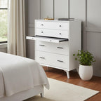 56" White Solid Wood Seven Drawer Double Dresser