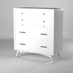 56" White Solid Wood Seven Drawer Double Dresser
