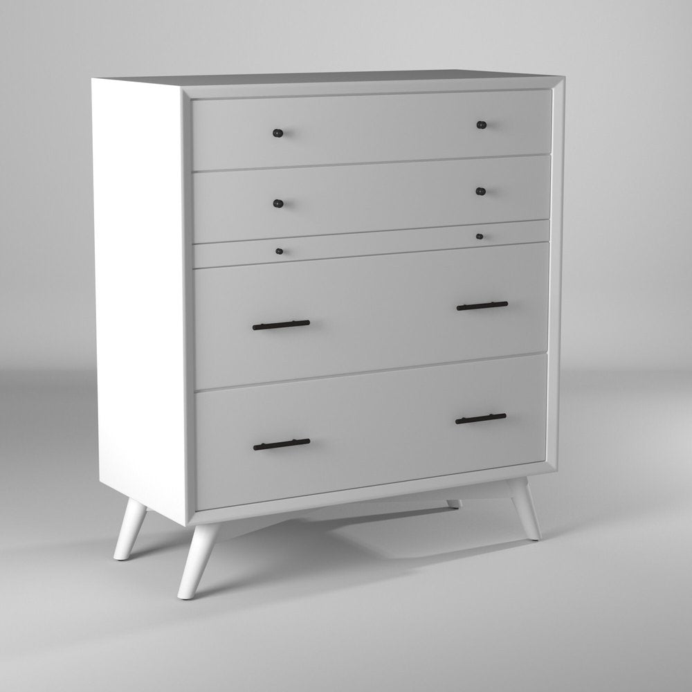 56" White Solid Wood Seven Drawer Double Dresser