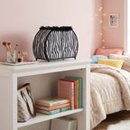 12" Black And White Funky Zebra Pattern Novelty Table Lamp