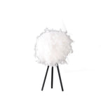21" Black And White Faux Feather Tripod Table Lamp