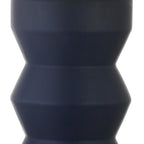 28" Navy Blue Geometric Table Lamp With Drum Shade
