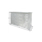69" White Solid Wood Six Drawer Triple Dresser